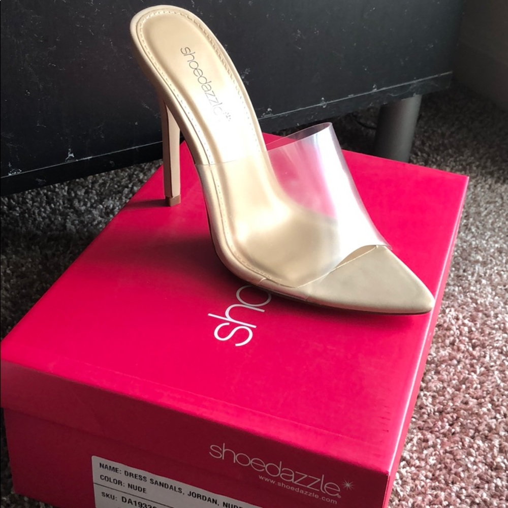 NUDE MULE HEEL